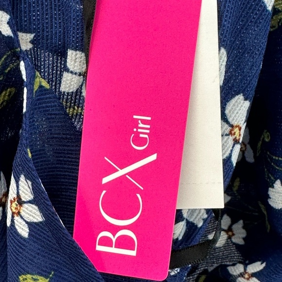 BCX Girls Sleeveless Floral Print Tank Jumpsuit - Blue White - size 10 - Picture 9 of 9